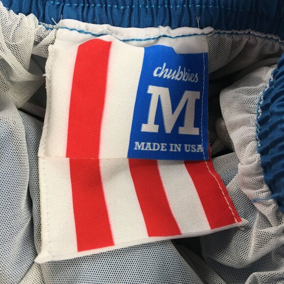 CHUBBIES RED BLUE PATRIOTIC COLOR BLOCK SWIM TRUNKS MENS MEDIUM - Picture 6 of 6